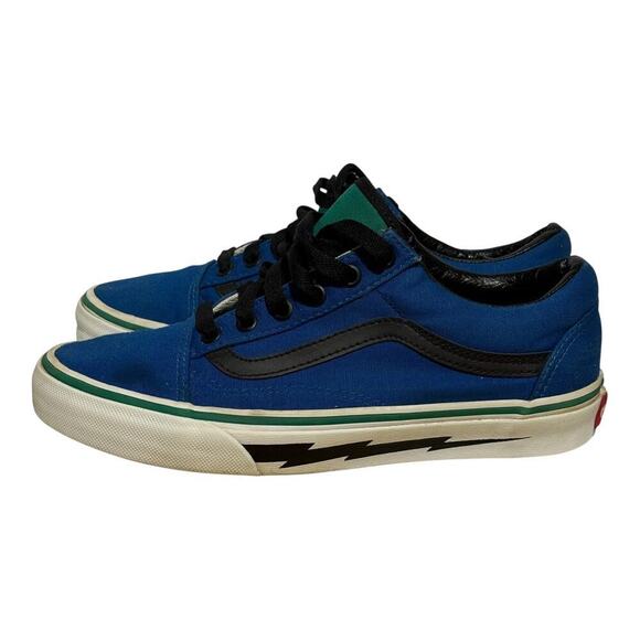 Vans Old Skool Blue Lightning Bolt Men’s 6 Women’s 7.5 Skate Sneakers - Picture 2 of 8